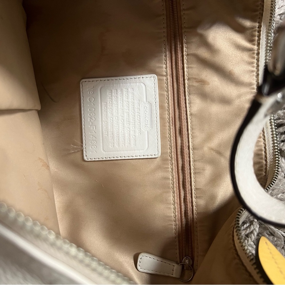 White Leather Coach Bag - Picture 5 of 12
